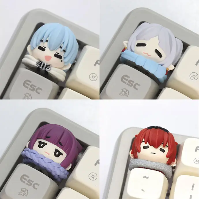 Japanese anime-themed keycap with vibrant artwork, compatible with mechanical keyboards