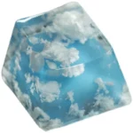 blue-sky-white-clouds-transparent-keycaps-front