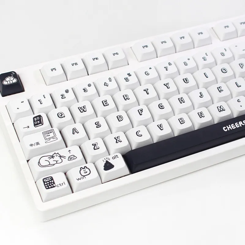 black-white-cartoon-xda-keycap-set-side