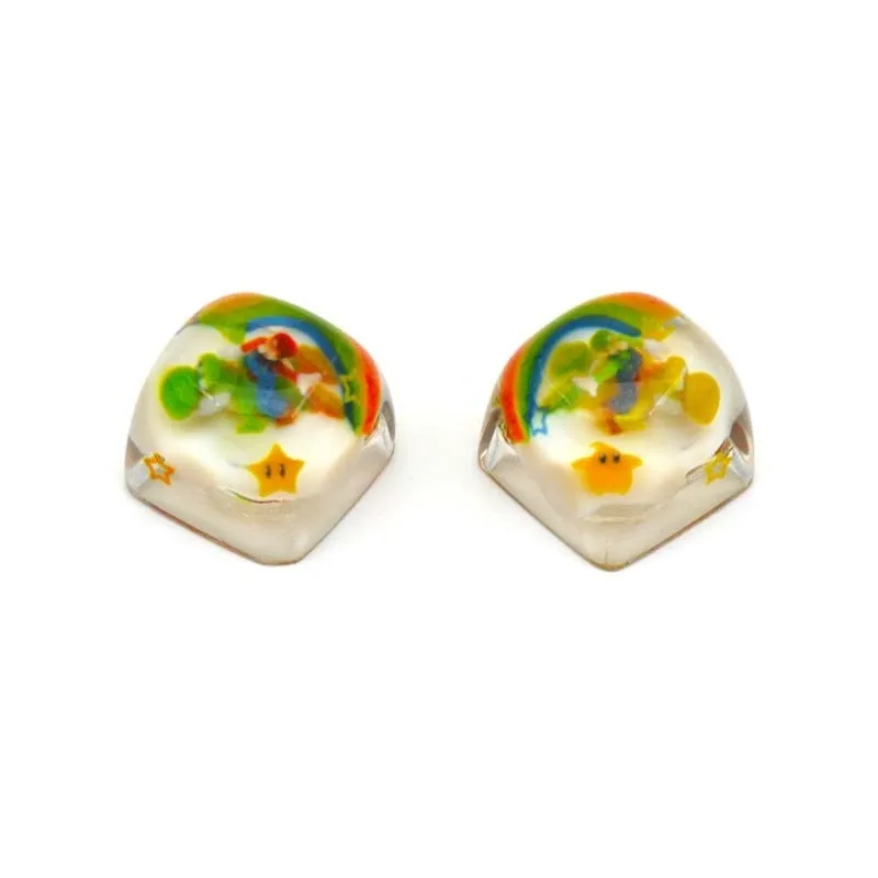 supermario-luigi-yellow-yoshi-transparent-keycap-front