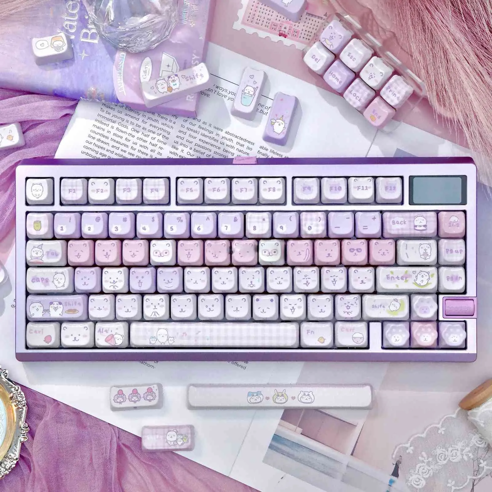 chiikawa-joke-bear-mao-keycap-set-cover