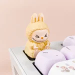 sitting-labubu-keycaps-yellow