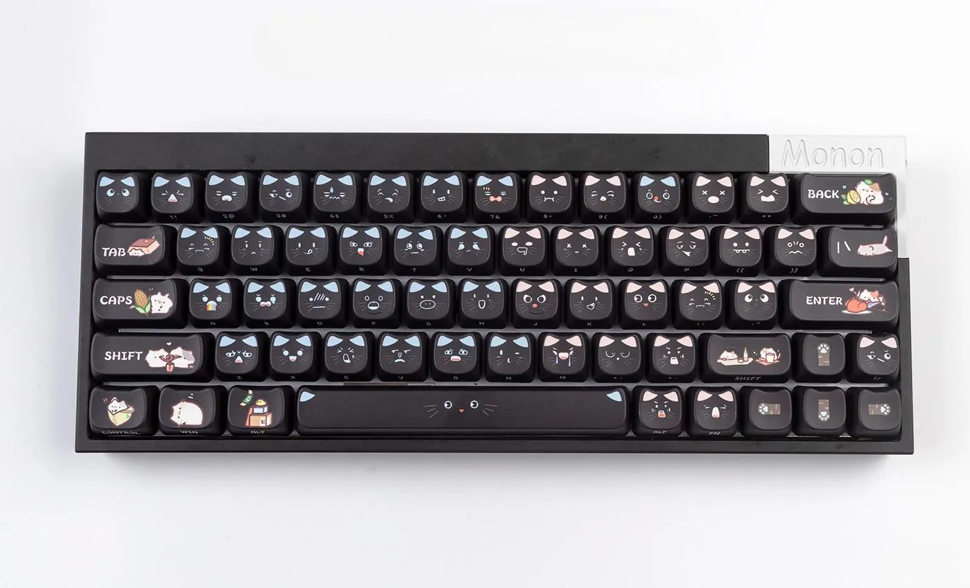 adorable-black-cat-mao-keycap-set-front