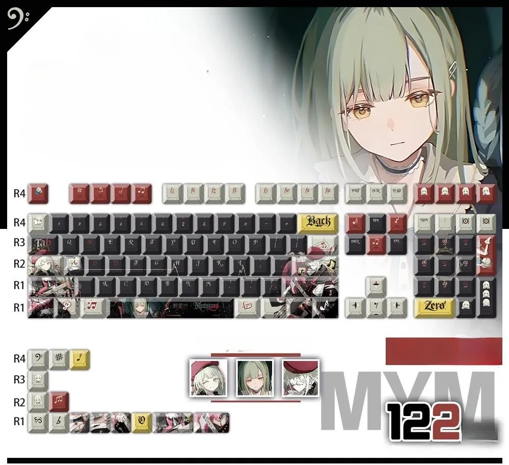 black-mutsumiwakaba-oem-keycapset-mechanical-keyboard-cover