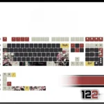 black-mutsumiwakaba-oem-keycapset-mechanical-keyboard-front