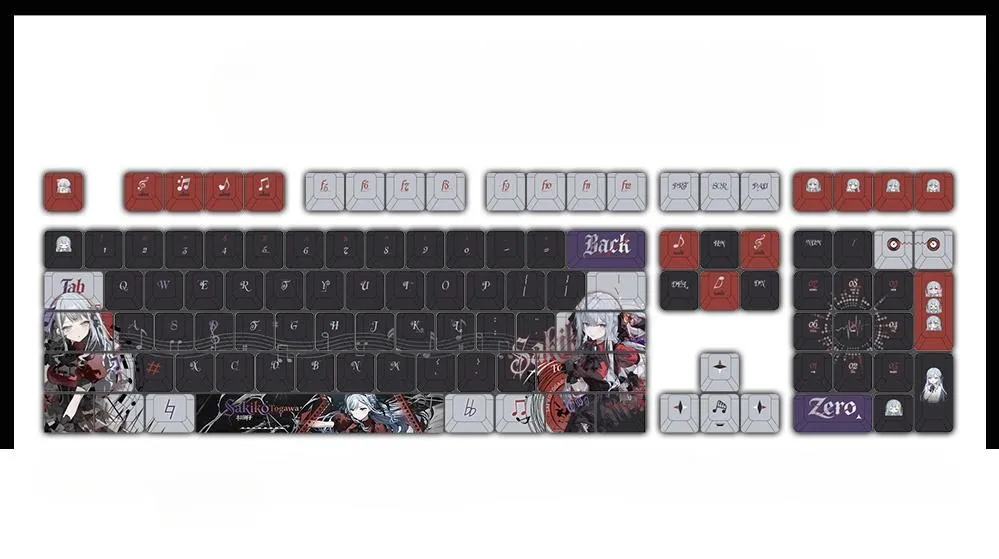 black-sakikotogawa-oem-keycapset-mechanical-keyboard-upfront