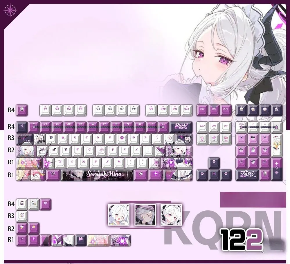 bluearchive-sorasakihina-oem-keycapset-mechanical-keyboard-cover