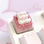 bowknot-white-bear-keycap-side