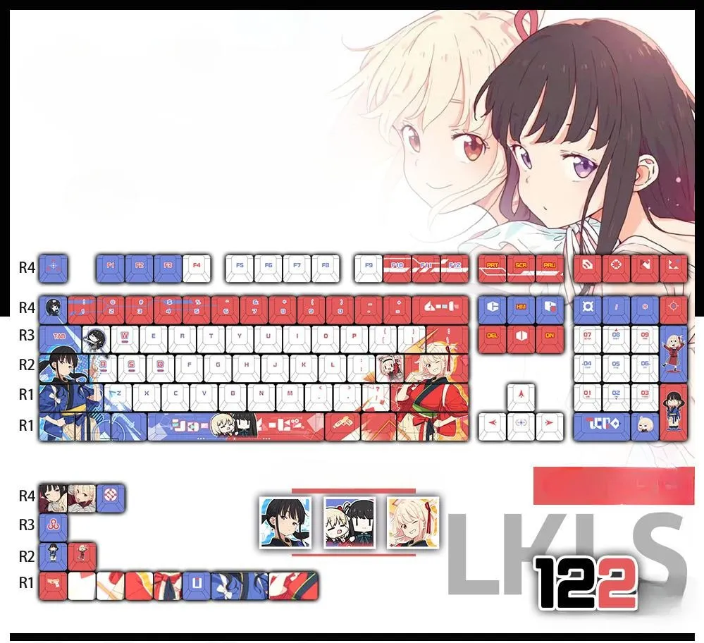 lycorisrecoil-characters oem-keycapset-mechanical-keyboard-cover