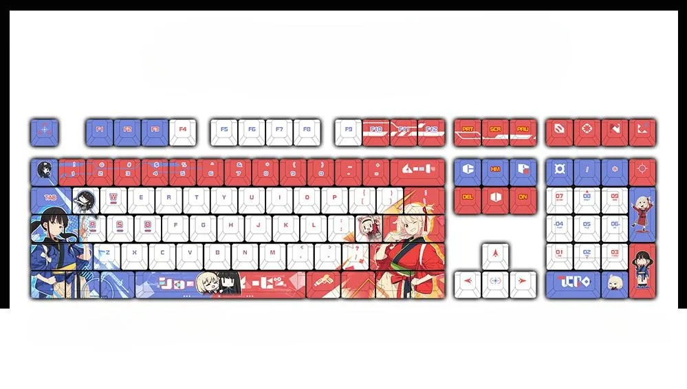 lycorisrecoil-characters oem-keycapset-mechanical-keyboard-upfront
