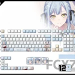 white-sakikotogawa-oem-keycapset-mechanical-keyboard-cover