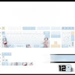 white-sakikotogawa-oem-keycapset-mechanical-keyboard-front