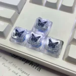 black-white-butterfly-series-keycaps-front