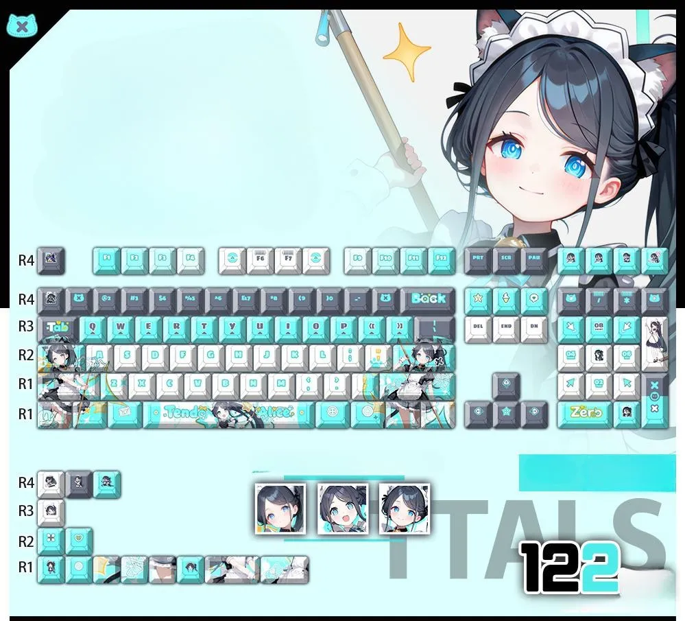bluearchive-tendoualice-cherry-keycapset-mechanical-keyboard-cover