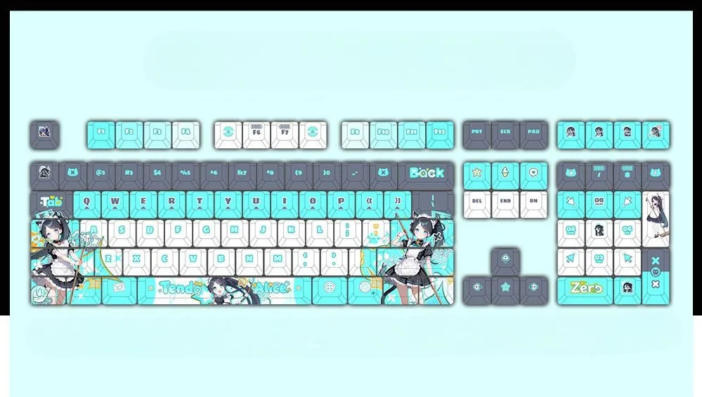 bluearchive-tendoualice-cherry-keycapset-mechanical-keyboard-upfront