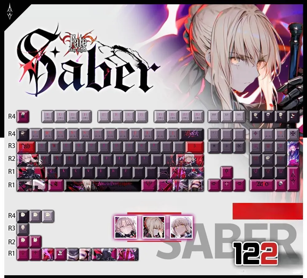 fatestaynight-saber-oem-keycapset-mechanical-keyboard-cover