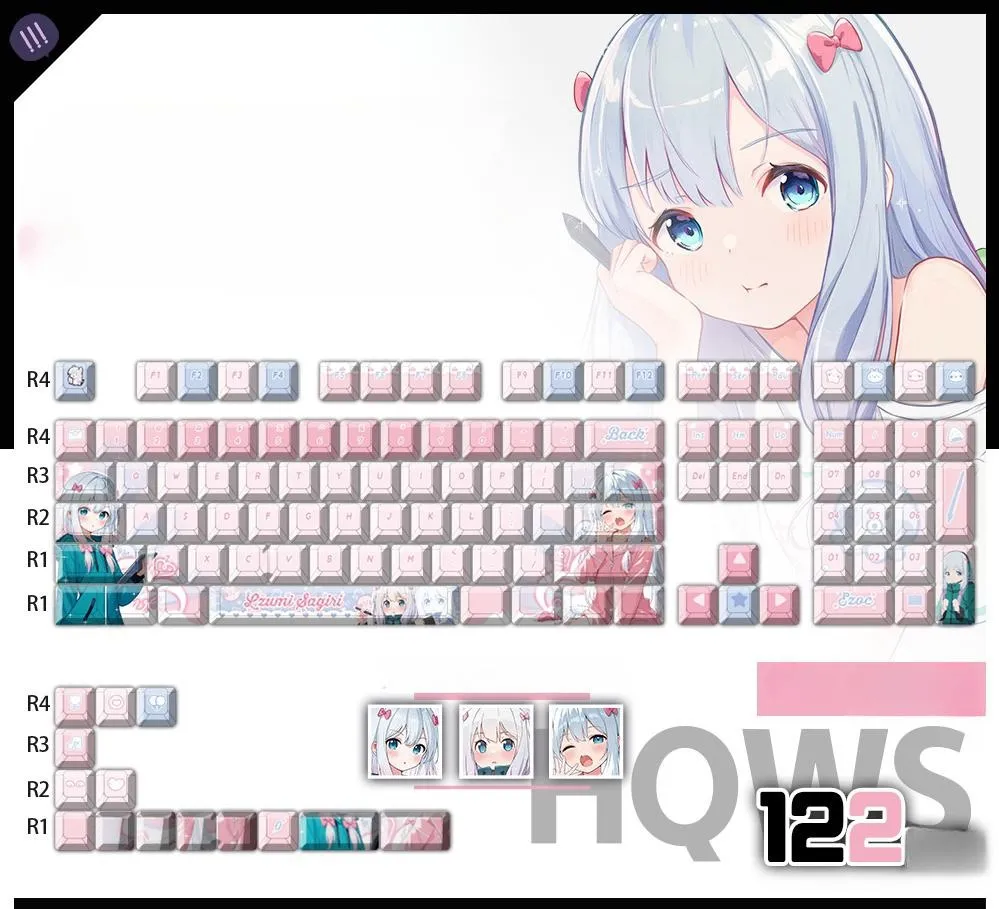 izumi-sagiri-cherry-keycapset-mechanical-keyboard-cover