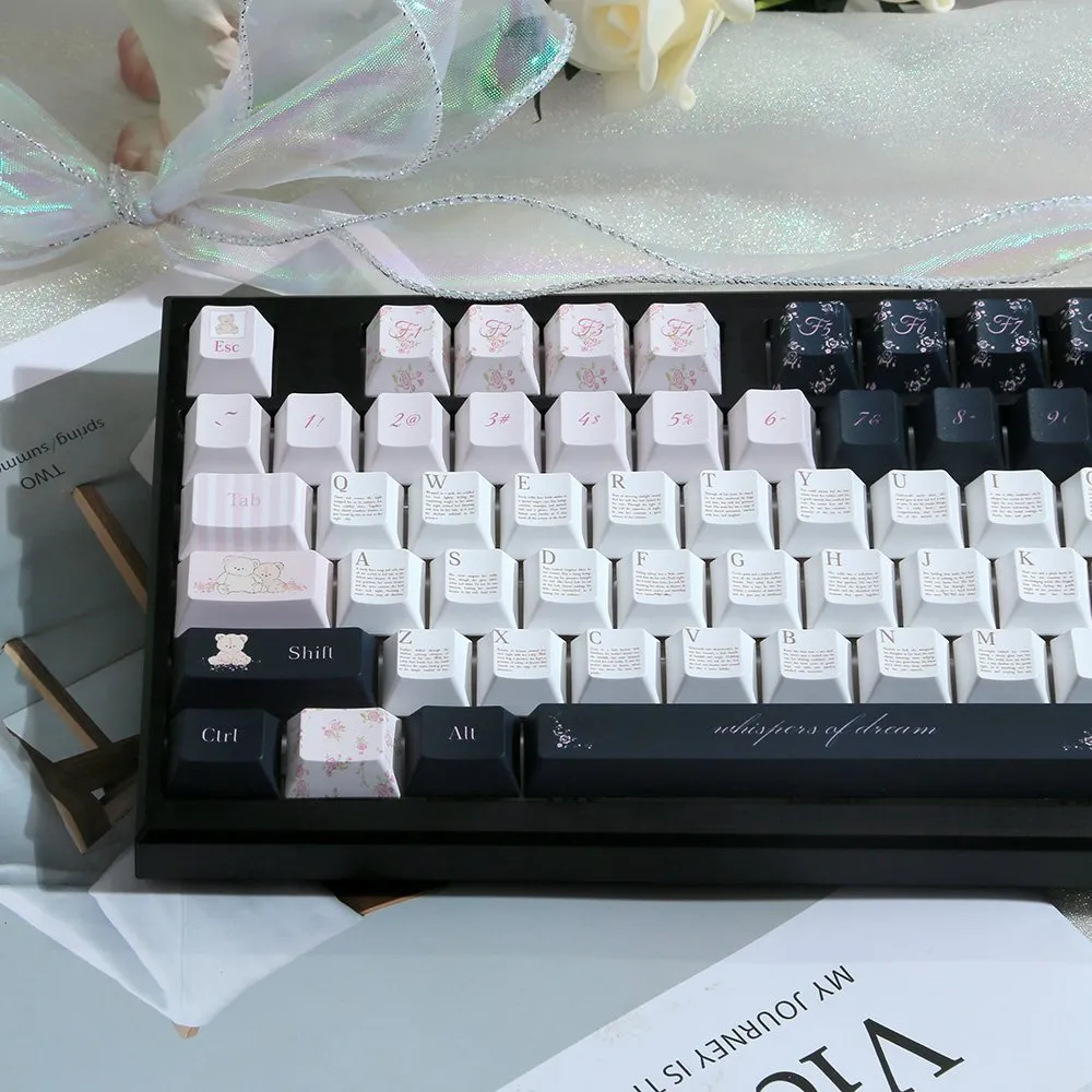 little-bear-floral-cherry-keycap-set-front