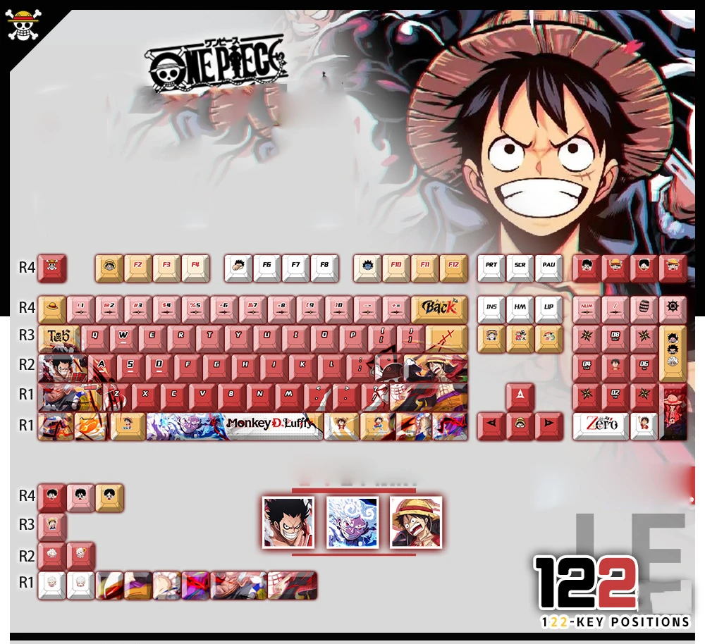 monkey-dluffy-cherry-keycapset-mechanical-keyboard-cover
