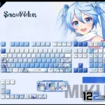snow-hatsunemiku-oem-keycapset-mechanical-keyboard-cover