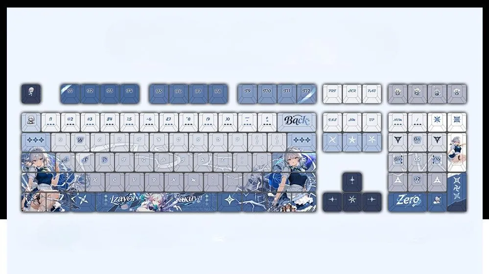 touhouproject-sakuyaizayoi-oem-keycapset-mechanical-keyboard-upfront