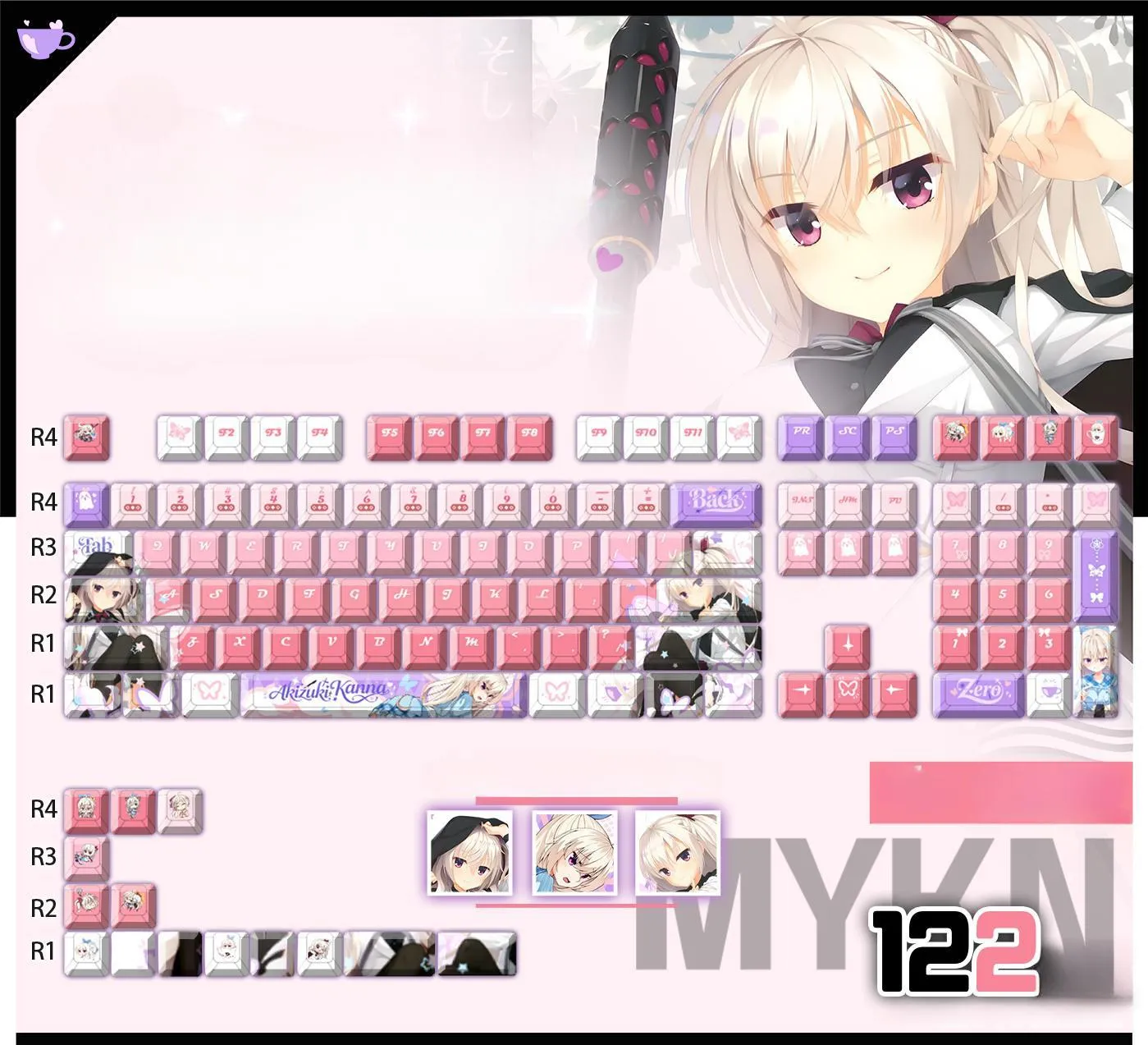 akizuki-kanna-cherry-keycapset-mechanical-keyboard-cover