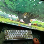 Maltese Dog Keycap Set with adorable line art puppies and front-engraved legends. Playful, clean aesthetic for artistic keyboards.