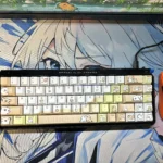 Maltese Dog Keycap Set gallery: Adorable line art puppy designs, unique front-engraved legends, and playful, clean aesthetic, shown from many angles.