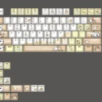 An adorable Maltese Dog Keycap Set displayed, featuring a charming minimalist line art puppy design and unique front-engraved legends for a playful design.