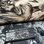 Hand-sculpted Attack on Titan beast titan artisan keycap set gallery. Highlights its epic backlit beast-form, glowing translucent details, and premium craftsmanship.