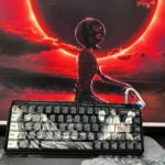Iconic Berserk Keycaps set, masterfully top-engraved with legendary dark fantasy motifs. This artistic display embodies heroic struggle and dramatic version.