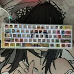 Chibi Maruko-chan Keycaps set Vibrant, side-engraved characters with an imaginative backlit glow. Experience playful premium quality.