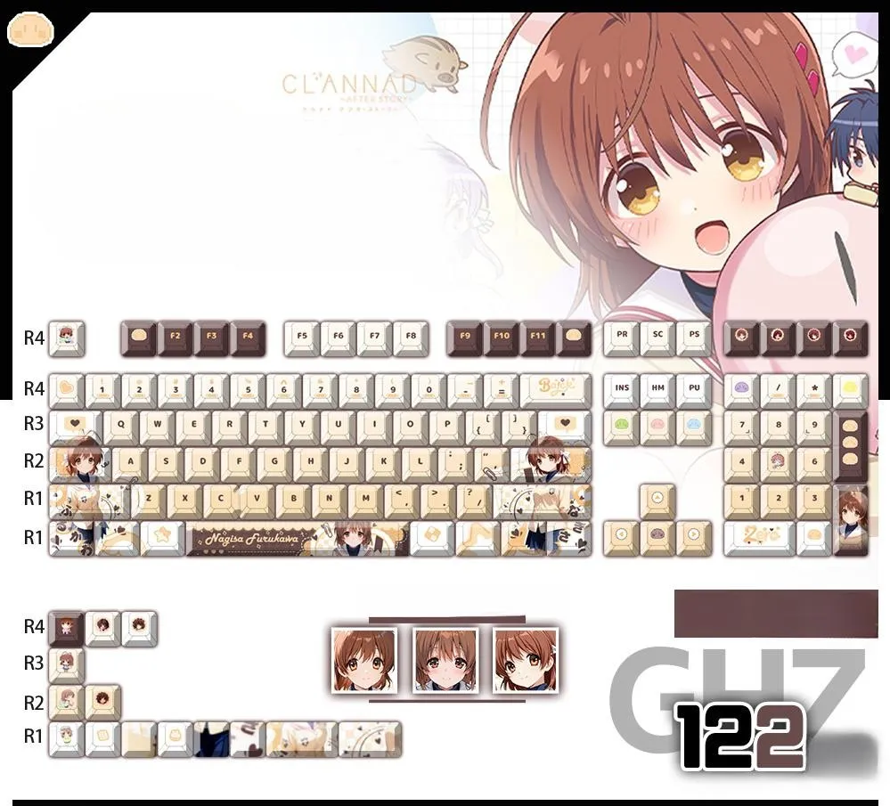 clannad-nagisafurukawa-cherry-keycapset-mechanical-keyboard-cover