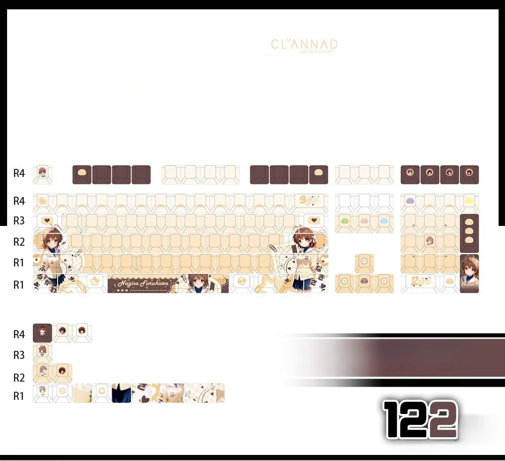 clannad-nagisafurukawa-cherry-keycapset-mechanical-keyboard-front