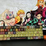 Epic Demon Slayer keycap Set shine brightly in this gallery, showcasing iconic side-lit legends and dynamic anime iconography from multiple angles.