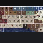 Unique Don't Starve keycap set, expertly engraved with iconic gothic hand-drawn art. This artistic display captures the game's dark whimsy.