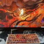 Kuafu Keycap Set gallery: exclusive five-sided dye-sublimated PBT artisan. Golden Kuafu chasing the sun, ancient Chinese mythical art captured.