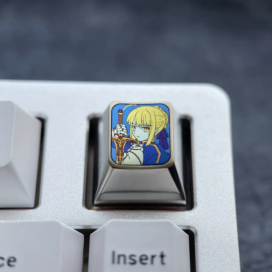 fatestay-night-saber-with-sword-keycaps-grey