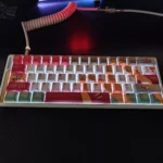 McDonald's Themed Keycaps set displayed from multiple playful angles, highlighting the iconic bold red and yellow design for ultimate pop culture nostalgia.
