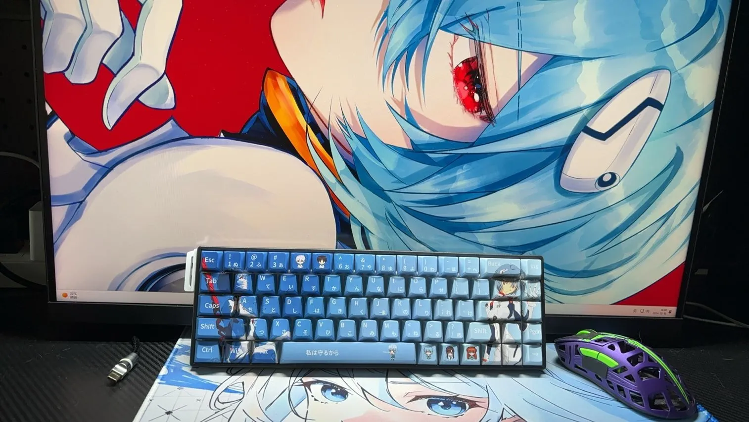 neongenesisevangelion-rei-ayanami-cherry-keycap-set-front