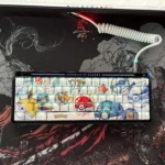 A gallery of premium side engraved Pokeball keycap Set, showcasing the subtle iconic designs from multiple angles, perfect for discerning enthusiasts.