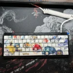 Premium side-engraved Pokemon keycap set, showcasing subtle iconic designs for discerning enthusiasts, enhancing any mechanical keyboard.
