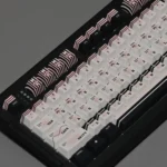 Princess Keycap Set featuring whimsical soft pastel colors and delicate, artistic typography. Evokes a dreamy Princess Diary fairy-tale aesthetic feel.