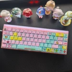 Vibrant Retro Pixel Art Keycaps set, displaying charming 8-bit front-engraved designs. These playful pixel art keycaps bring a retro gaming vibe to your setup.
