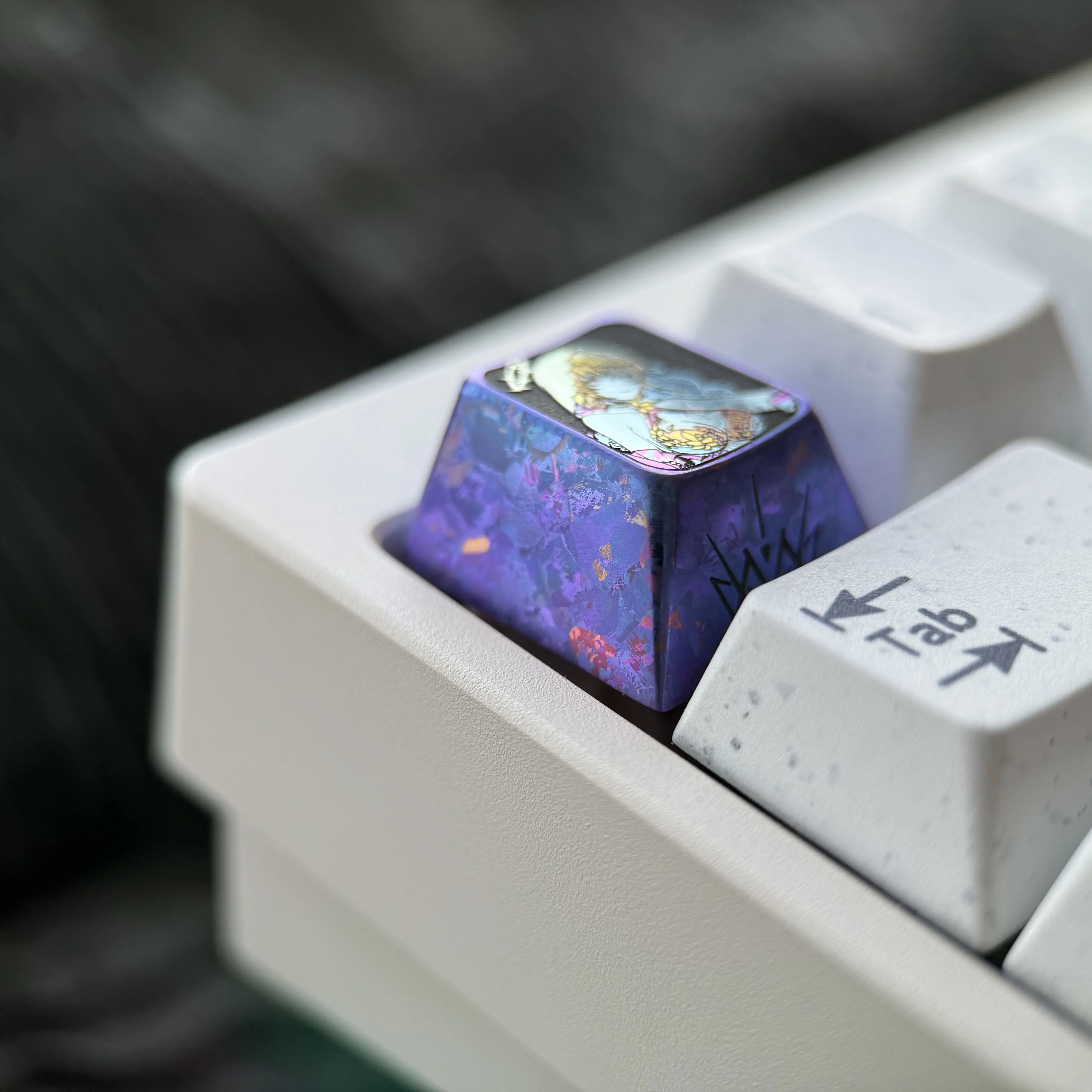 Exclusive Snowbreak Fenny Titanium Alloy Keycap gallery. Multiple views highlight the premium metallic finish, detailed anime-inspired Fanny