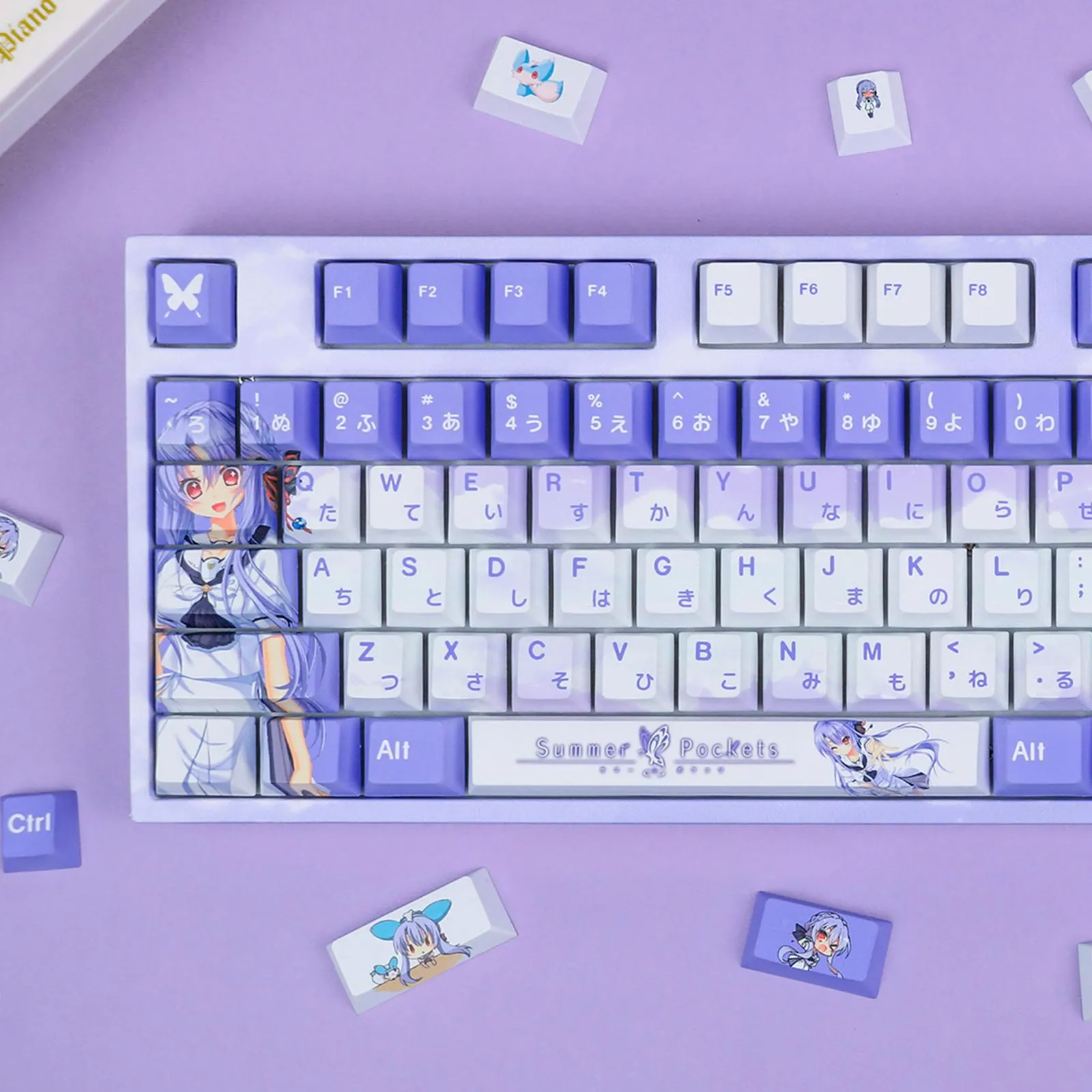 summer-pockets-aosorakado-keycapset-mechanical-keyboard-left