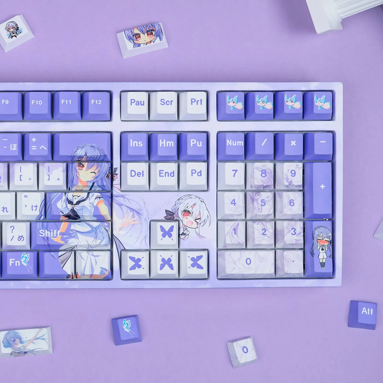 summer-pockets-aosorakado-keycapset-mechanical-keyboard-right