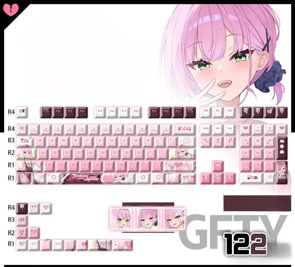 tanikaze-amane-cherry-keycapset-mechanical-keyboard-cover