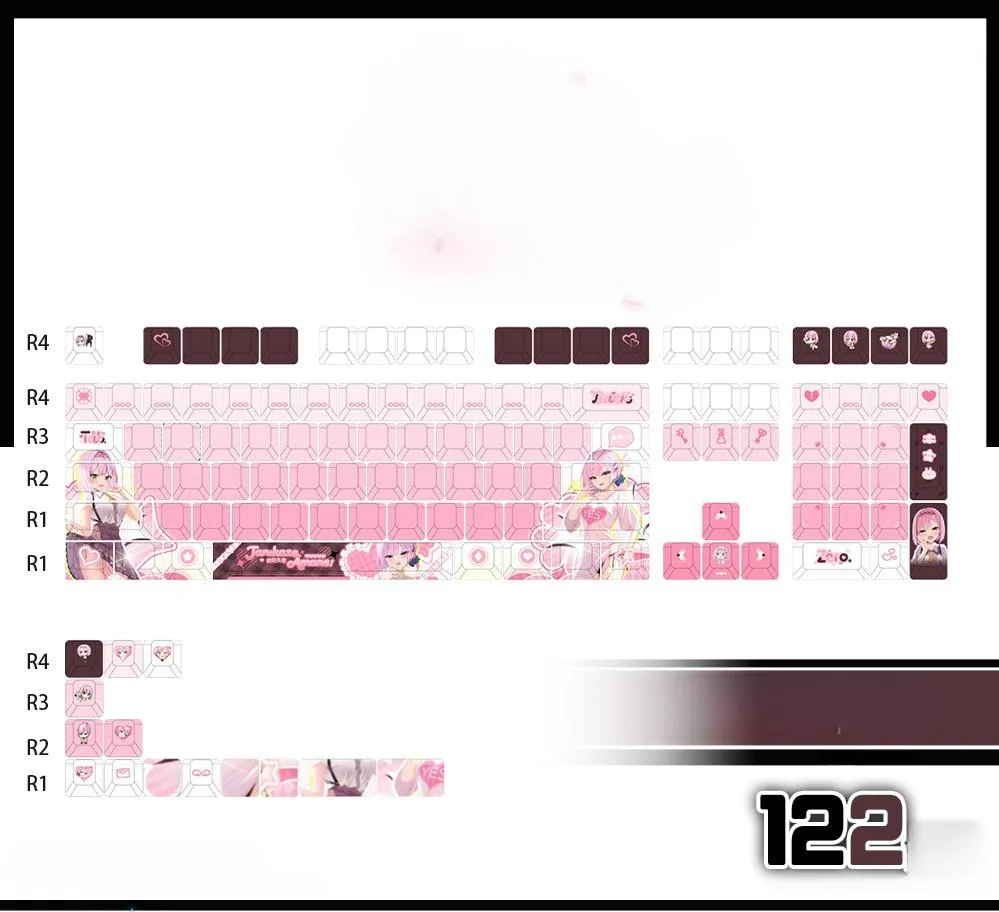 tanikaze-amane-cherry-keycapset-mechanical-keyboard-front