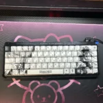 Vampire PBT Keycaps, diverse views. Highlights gothic, side-engraved anime artistry and thematic elegance.